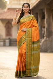 Orange Kanjivaram Pure Silk Saree 10077162