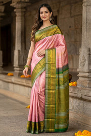 Baby Pink Kanjivaram Pure Silk Saree 10077173