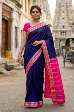 Deep Voilet Mysore Semi Crepe Silk Saree 10077218