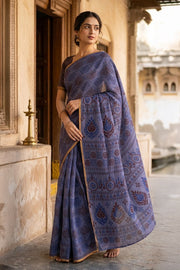 Blue Handcrafted Sungudi Cotton Saree 10077137