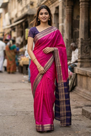 Rani Pink Mysore Semi Crepe Silk Saree 10077208