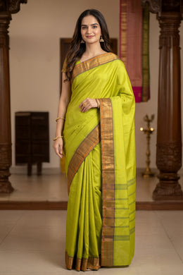 Green Handloom Chettinad Cotton Saree 10077342