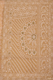 Beige Chikankari Embroided Organza Saree 10078120