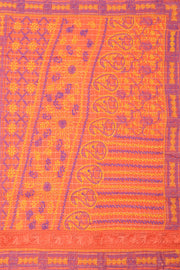 Orange Chikankari Embroided Kota Cotton Saree 10078105