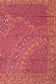 Dusky Rose Chikankari Embroided Organza Saree 10078123