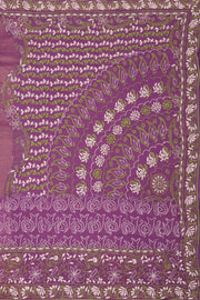 Purple Chikankari Embroided Kota Cotton Saree 10078106