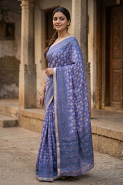 Kantha Embroidered Semi Tussar Silk Saree 10077247