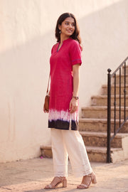 Pink Batik Hand Painted Women Kurta 10077501