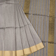 Silver Grey Handloom Maheswari Silk Cotton Saree 10062609