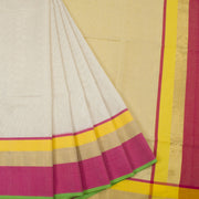 Off White Handloom Maheshwari Silk Cotton Saree 10062625