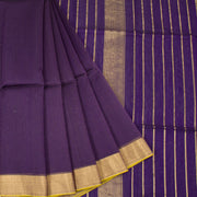 Plum Purple Handloom Maheswari Silk Cotton Saree 10062610
