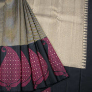 Black Pure Zari Kanjivaram Silk Saree 10063130