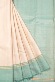Cream Kanjivaram Soft Silk Saree