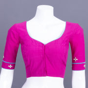 Pink Embroidered Cotton Blouse 10069462 - Avishya