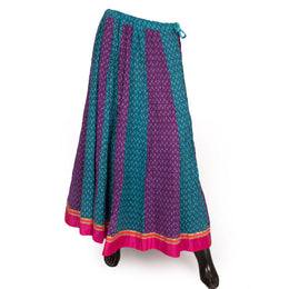 Hand Block Printed Kalidar Cotton Skirt 10055173