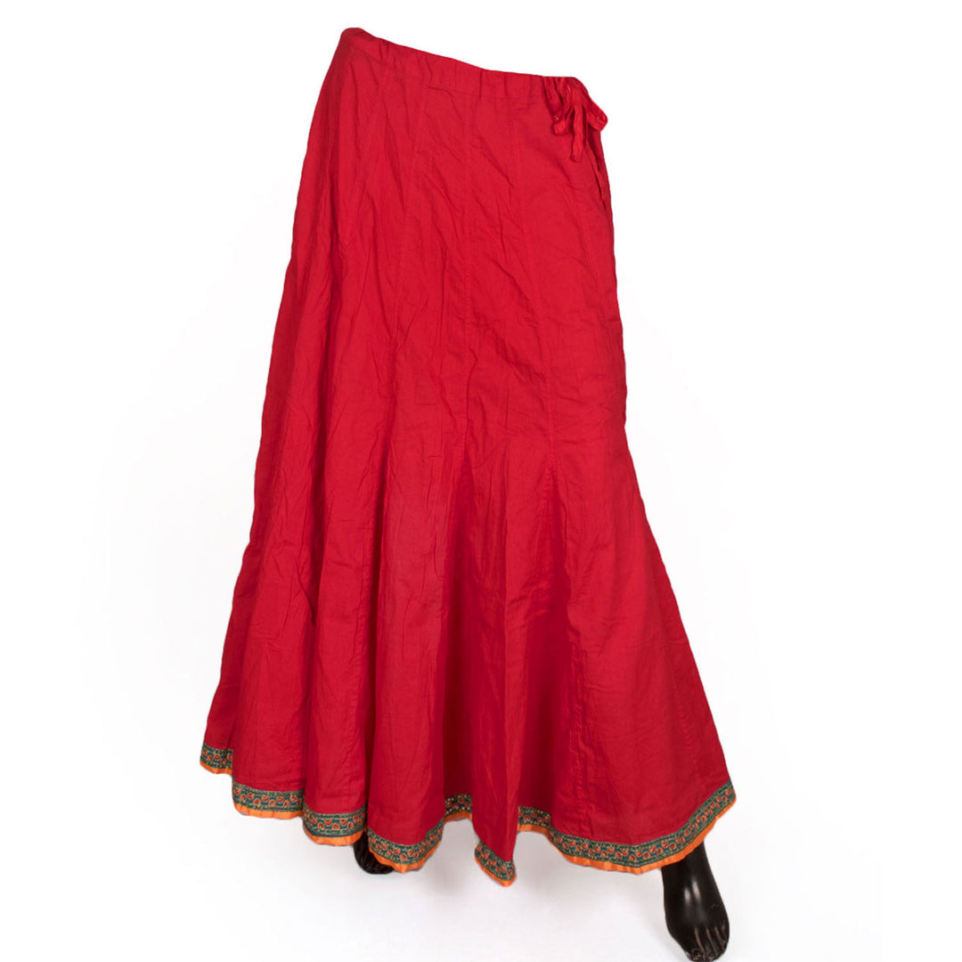 Sequin Embroidered Kalidar Cotton Skirt 10055177