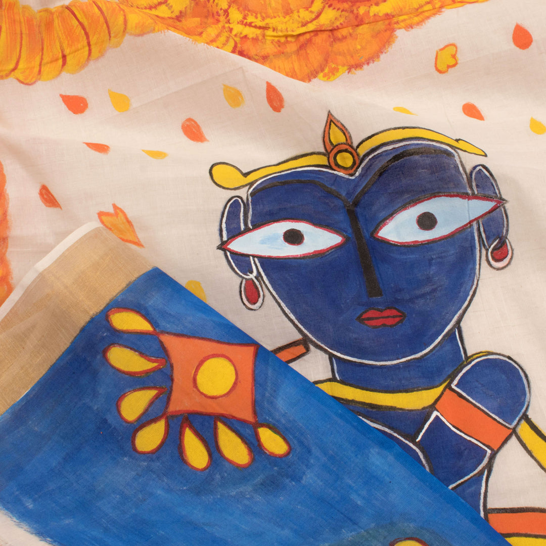 Hand Painted Bengal Cotton Saree 10056247