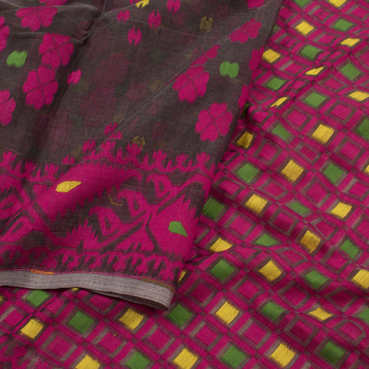 Handloom Jamdani Style Cotton Saree 10054729