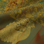 Crocodile Green Pure Zari Nakashi Kanjivaram Silk Saree 10057032