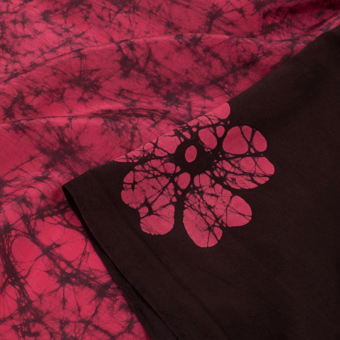 Batik Printed Silk Cotton Saree 10055765