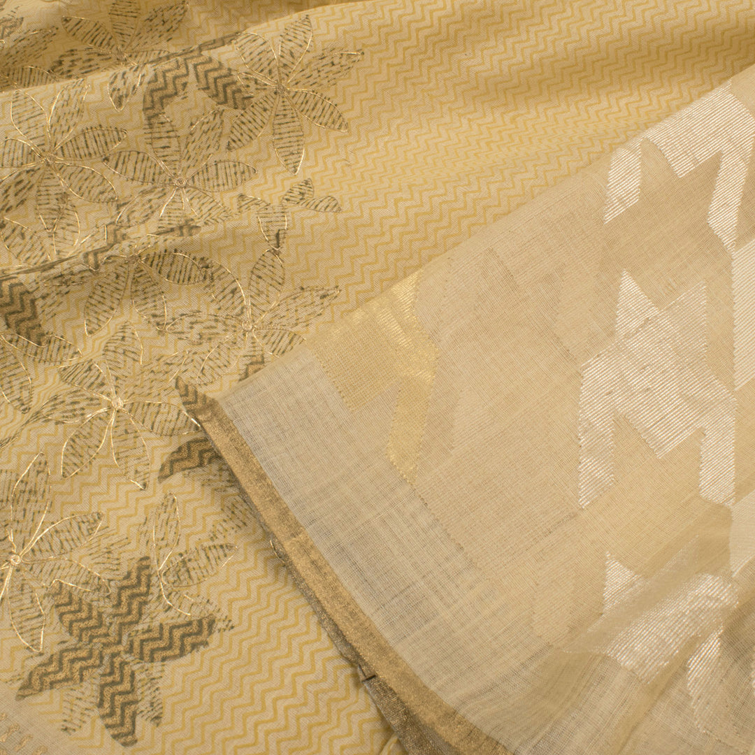 Metallic Printed Silk Cotton Saree 10055340