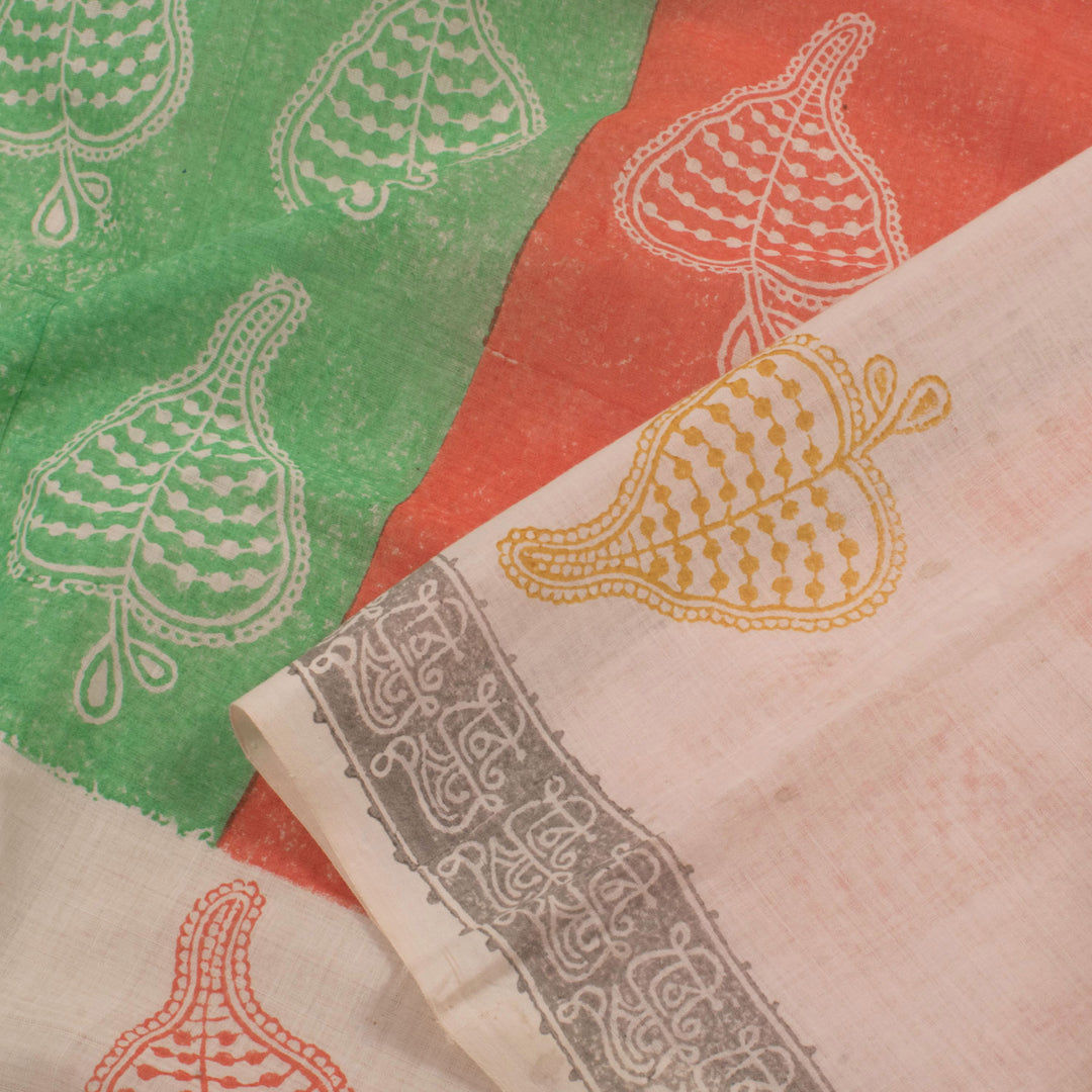 Hand Block Printed Mangalgiri Cotton Saree 10057149