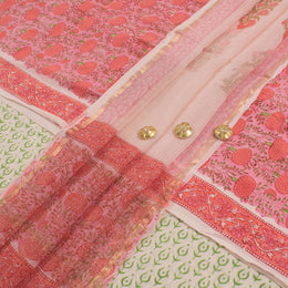 Sanganeri Hand Block Printed Cotton Salwar Suit Material 10056578