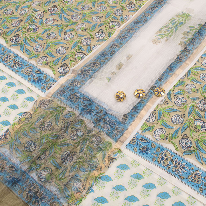Sanganeri Hand Block Printed Cotton Salwar Suit Material 10056581