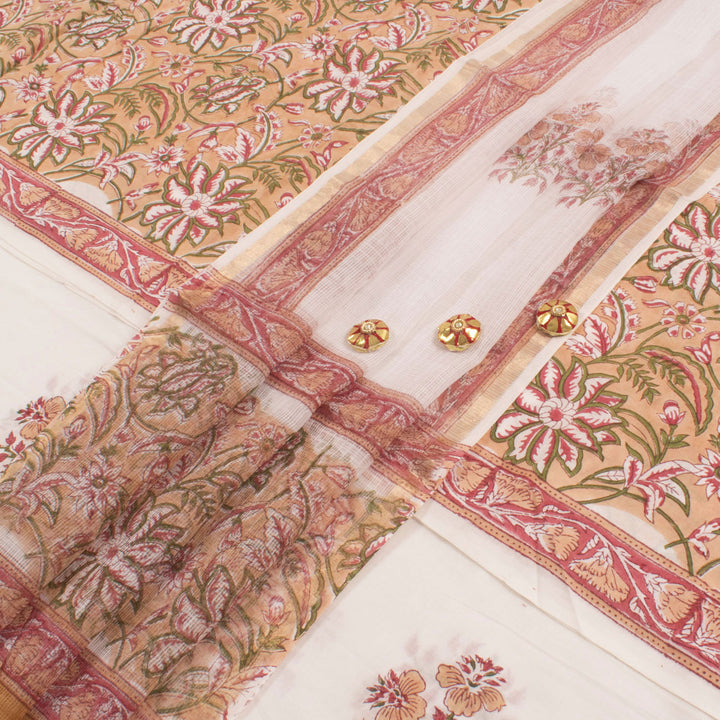 Sanganeri Hand Block Printed Cotton Salwar Suit Material 10056590
