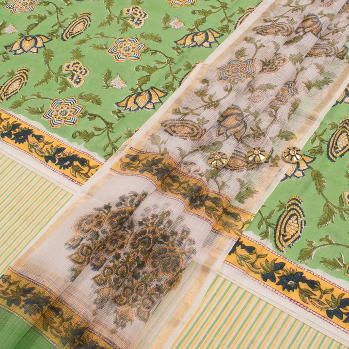 Sanganeri Hand Block Printed Cotton Salwar Suit Material 10056591