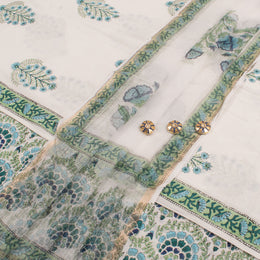 Sanganeri Hand Block Printed Cotton Salwar Suit Material 10056594