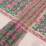 Sanganeri Hand Block Printed Cotton Salwar Suit Material 10056596