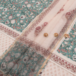 Sanganeri Hand Block Printed Cotton Salwar Suit Material 10056601