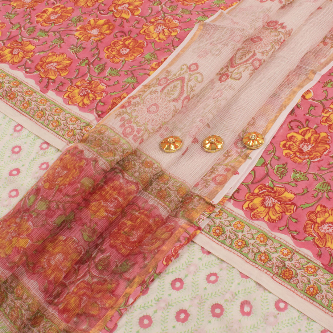 Sanganeri Hand Block Printed Cotton Salwar Suit Material 10056602