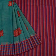 Hand Painted Pen Kalamkari Korvai Kanjivaram Silk Saree 10055866