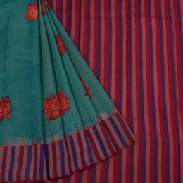 Hand Painted Pen Kalamkari Korvai Kanjivaram Silk Saree 10055866