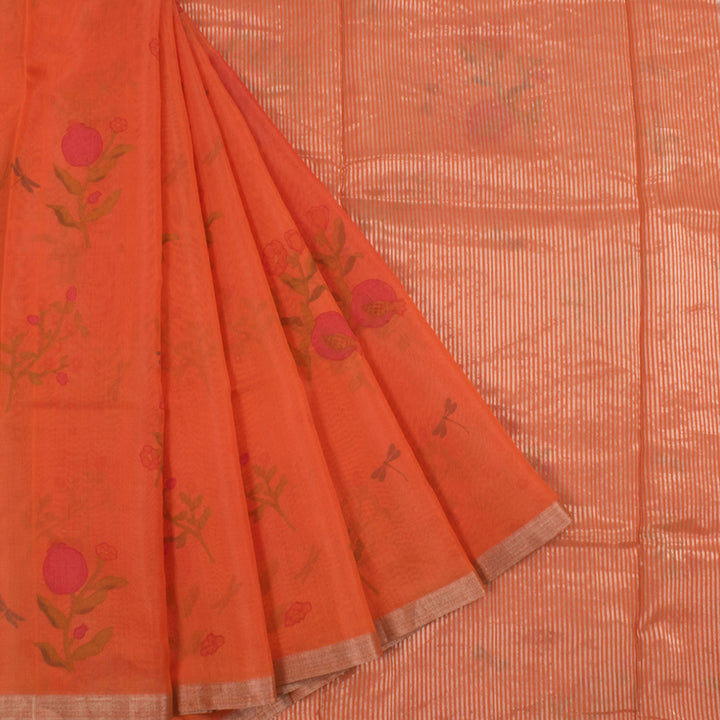 Printed Handloom Chanderi Silk Cotton Saree 10055905