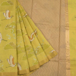 Printed Handloom Chanderi Silk Cotton Saree 10055910