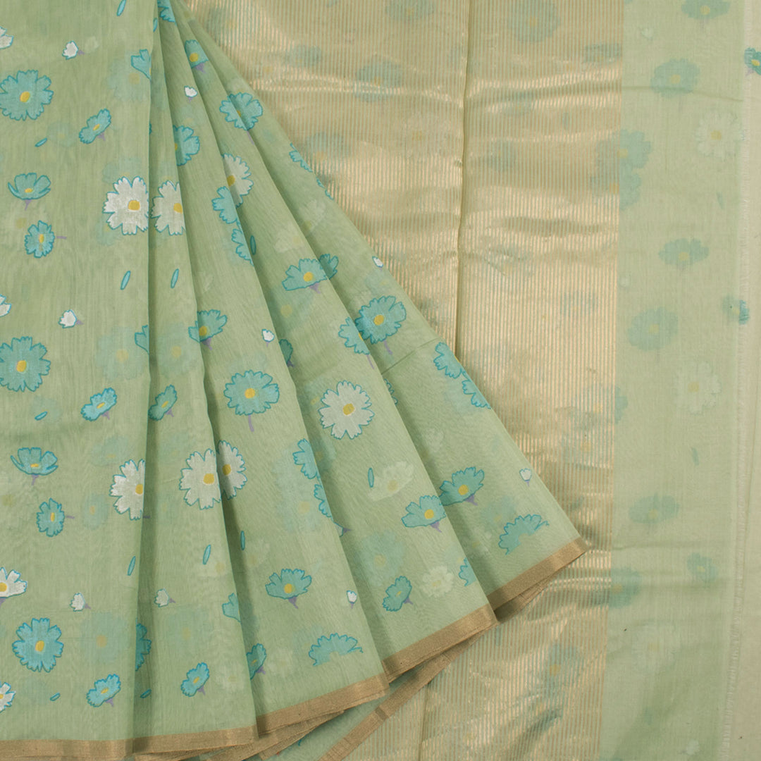 Printed Handloom Chanderi Silk Cotton Saree 10055912
