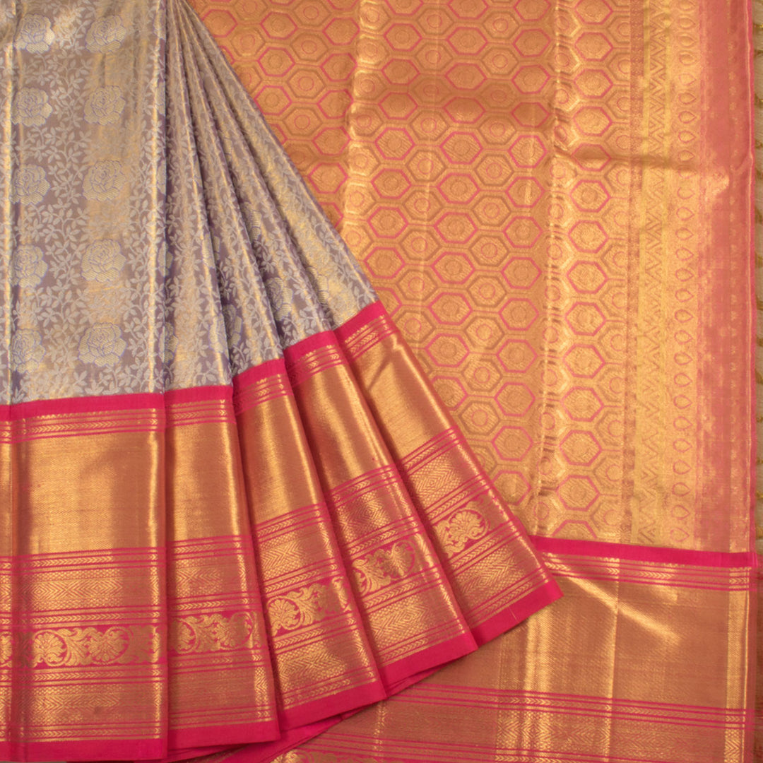 Handloom Pure Zari Bridal Korvai Kanjivaram Tissue Silk Saree 10056047