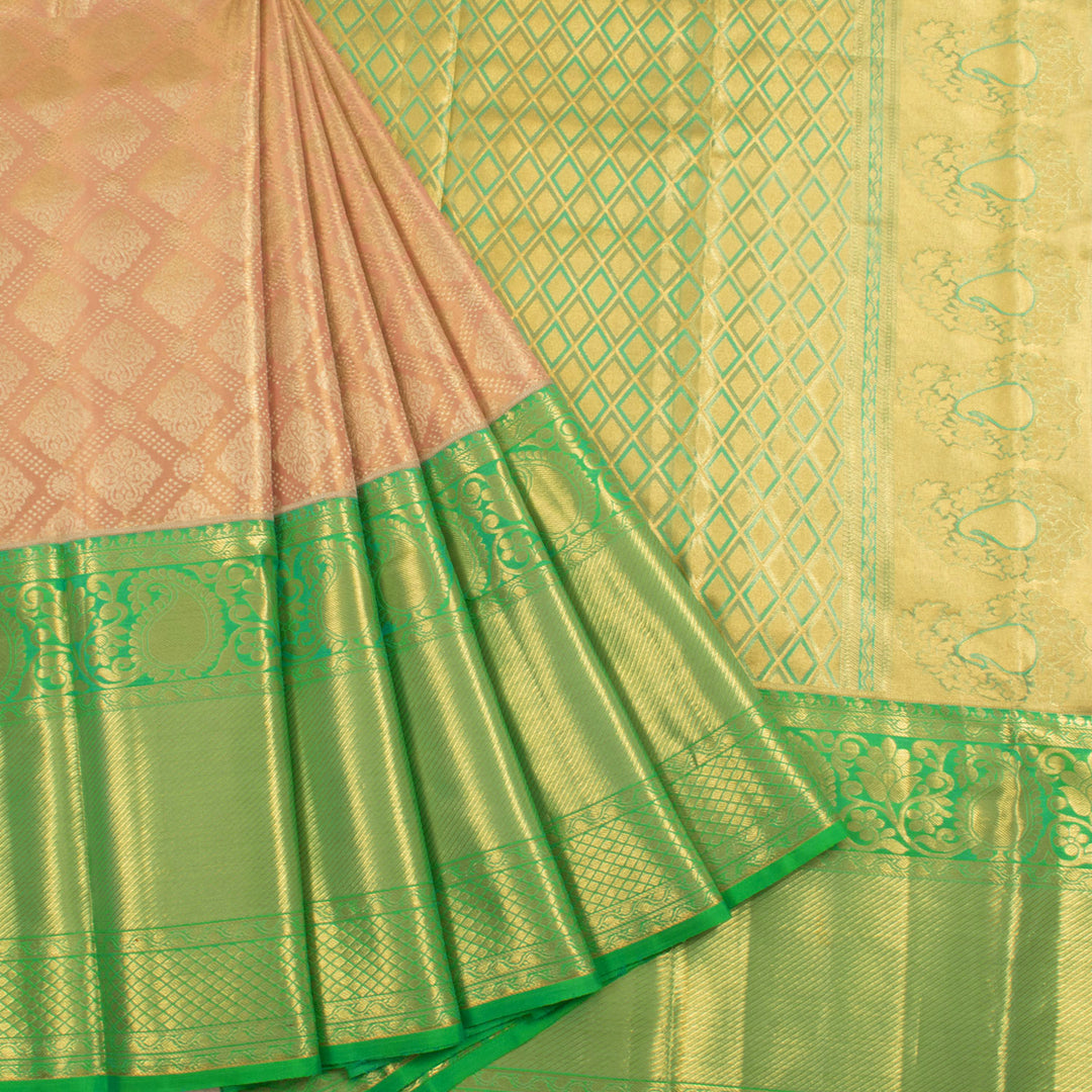 Pure Tissue Silk Bridal Jacquard Korvai Kanjivaram Saree 10056413