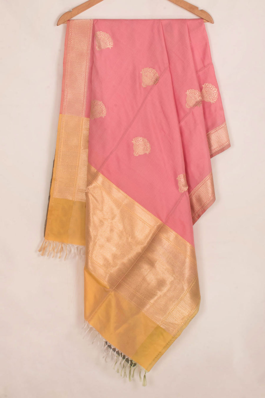 Handloom Banarasi Kadhwa Katan Silk Dupatta with Floral Butis