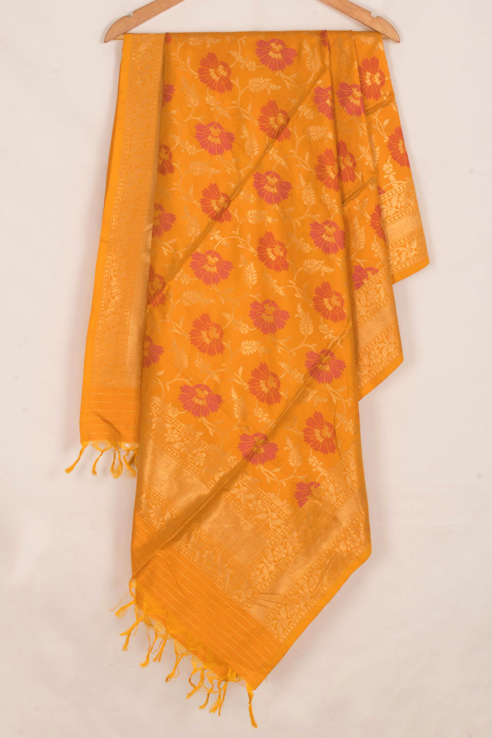 Handloom Banarasi Katrua Silk Dupatta with Jangla Design 