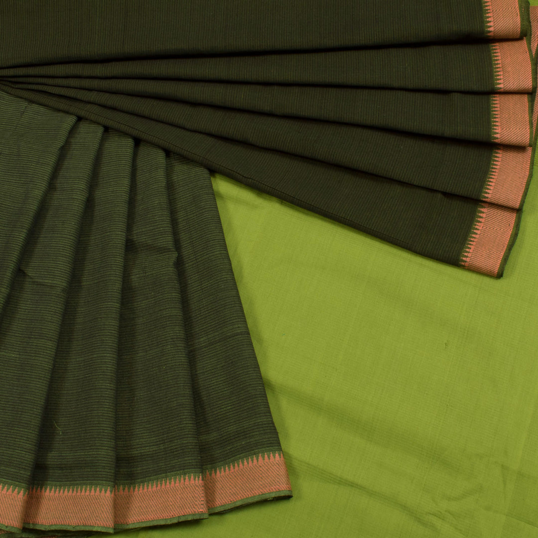 Handloom Mangalgiri Cotton Saree with Temple Border 