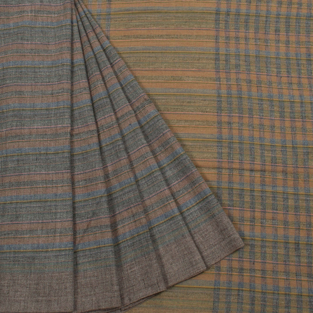 Handloom Bengal Khadi Cotton Saree with Stripes Design
