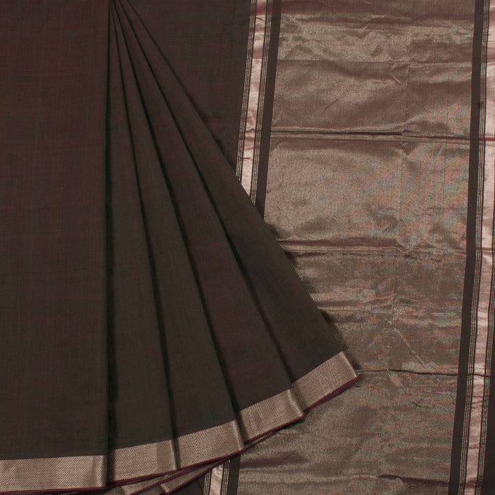 Handloom Mangalgiri Cotton Saree with Silver Zari Border and Pallu
