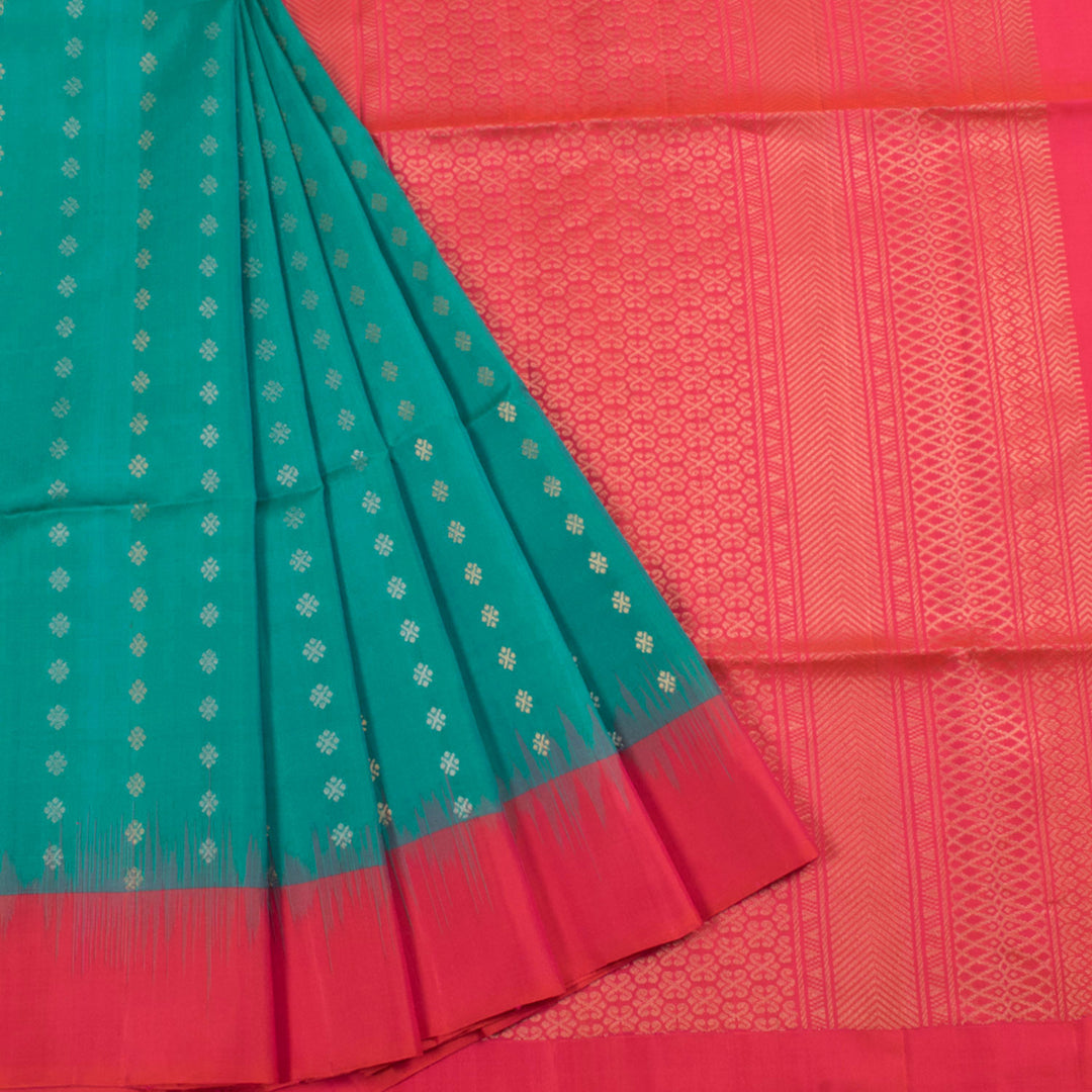 Handloom Kanjivaram Soft Silk Saree with All Over Zari Motifs