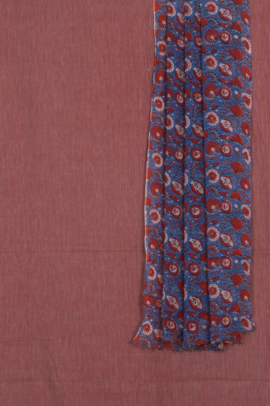 Handloom South Cotton 2-Piece Salwar Suit Material with Printed Chiffon Dupatta