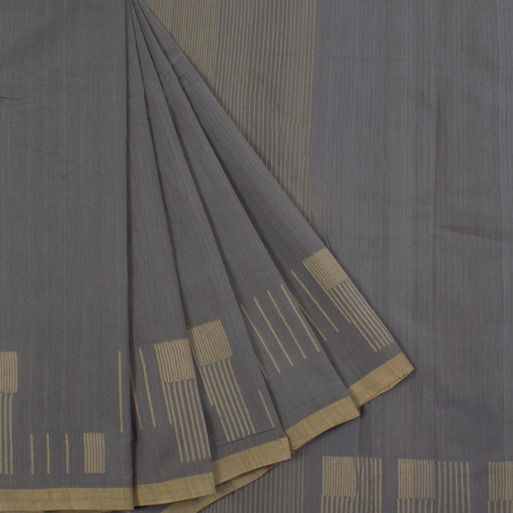 Handloom Cotton Saree with Stripes Design Border 