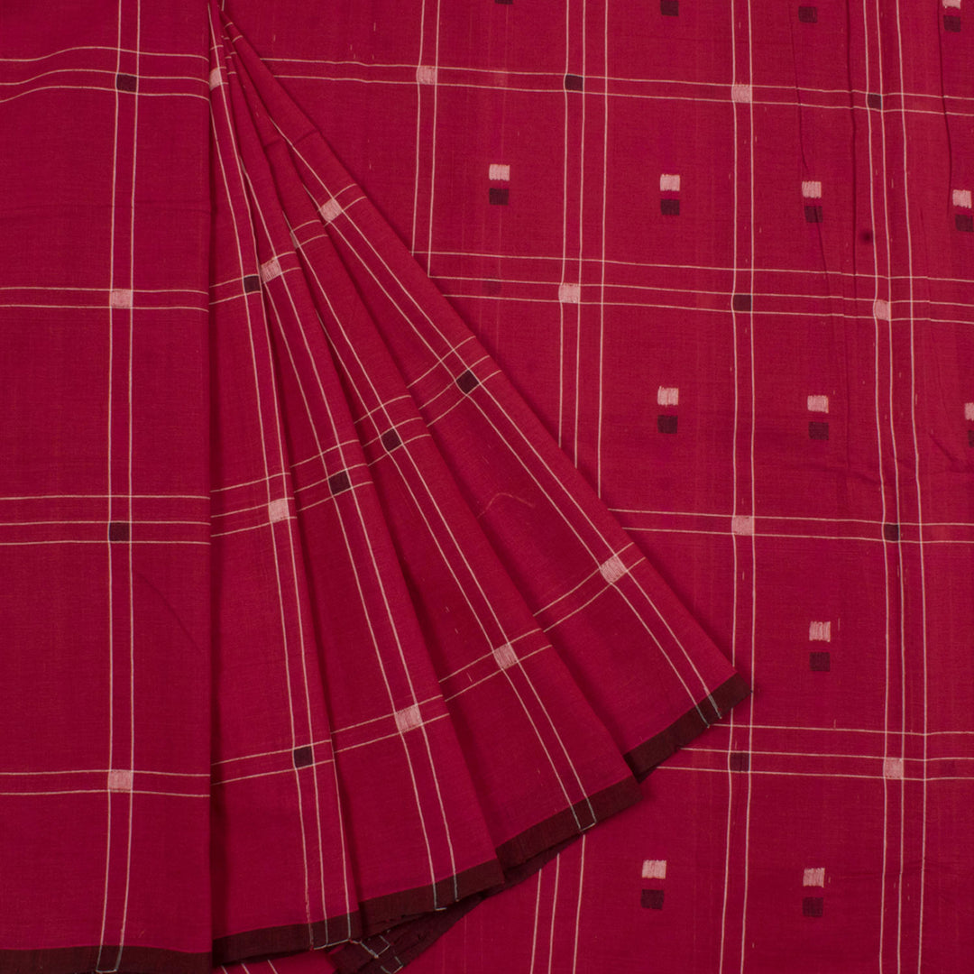Handloom Cotton Saree with Checks Design